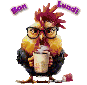 Gif animé Bon lundi coq